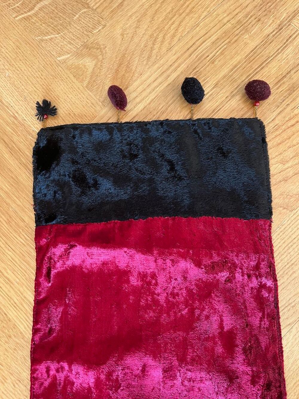 &Eacute;charpe Bordeaux &agrave; Pompons L130cm Vêtements