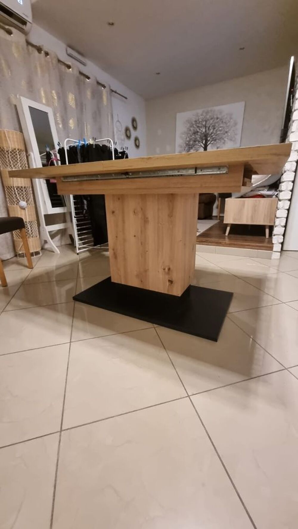 Table extensible BUT Ch&ecirc;ne / Noir Meubles