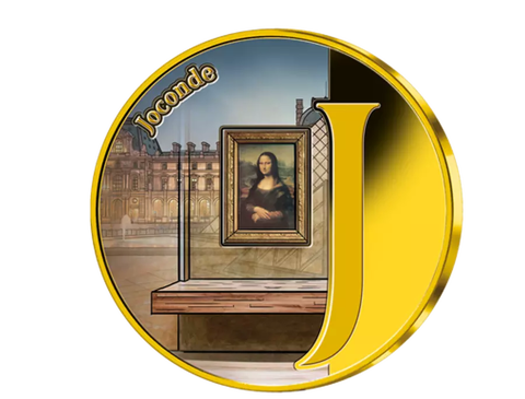  La France de A � Z frappe   J - Joconde   Dor�e � l'or fin 8 Dourdan (91)