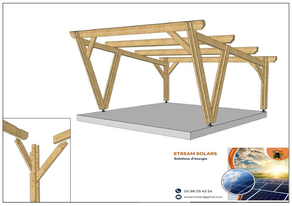 Abri voitures solaire Jardin