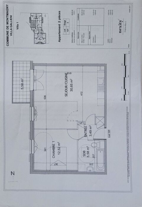   Grand T2 avec balcon a Montmagny Appartement - 2 pi�ce(s) - 52 m�