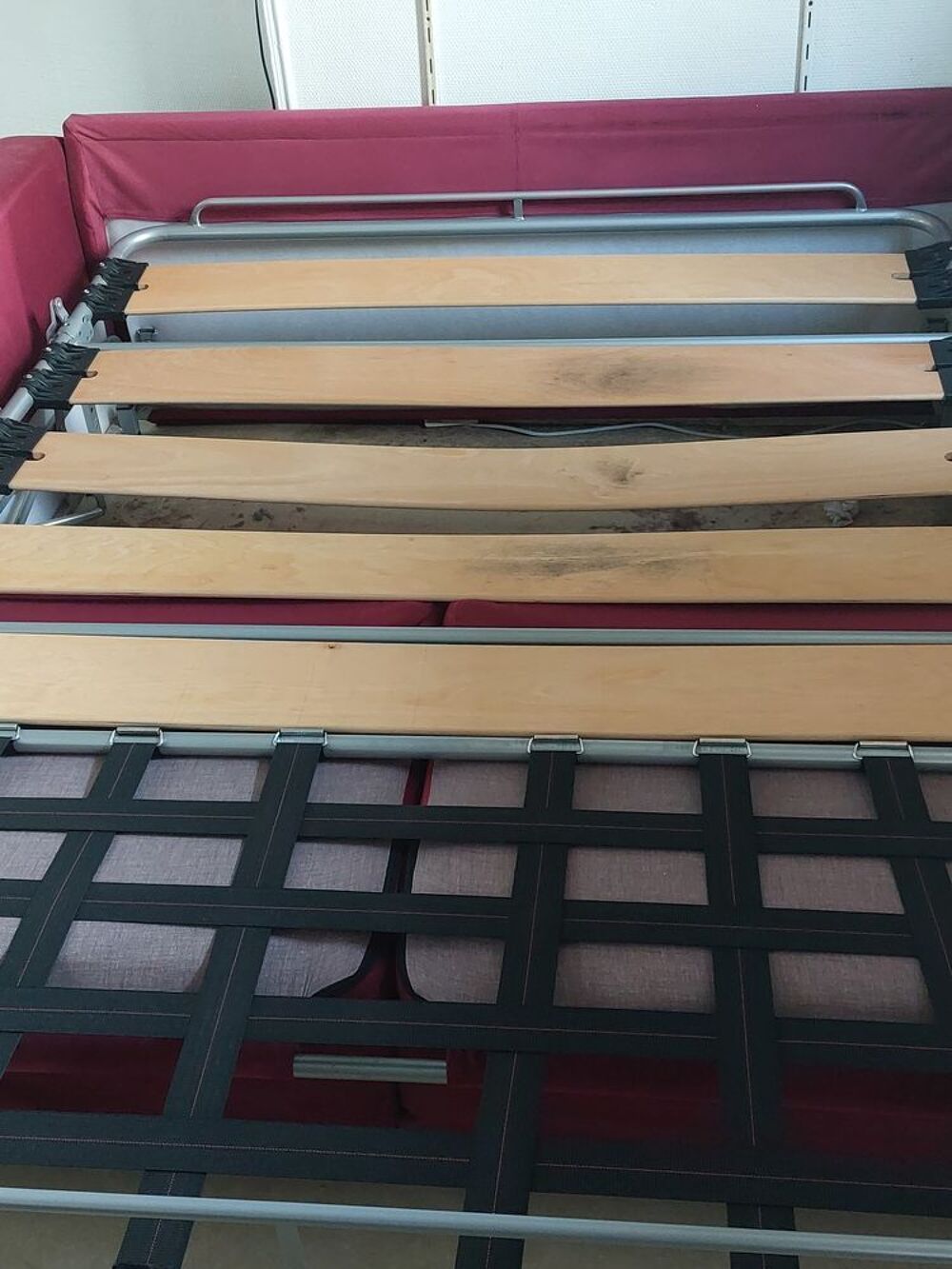 canap&eacute; convertible avec sommier lattes de bois Meubles