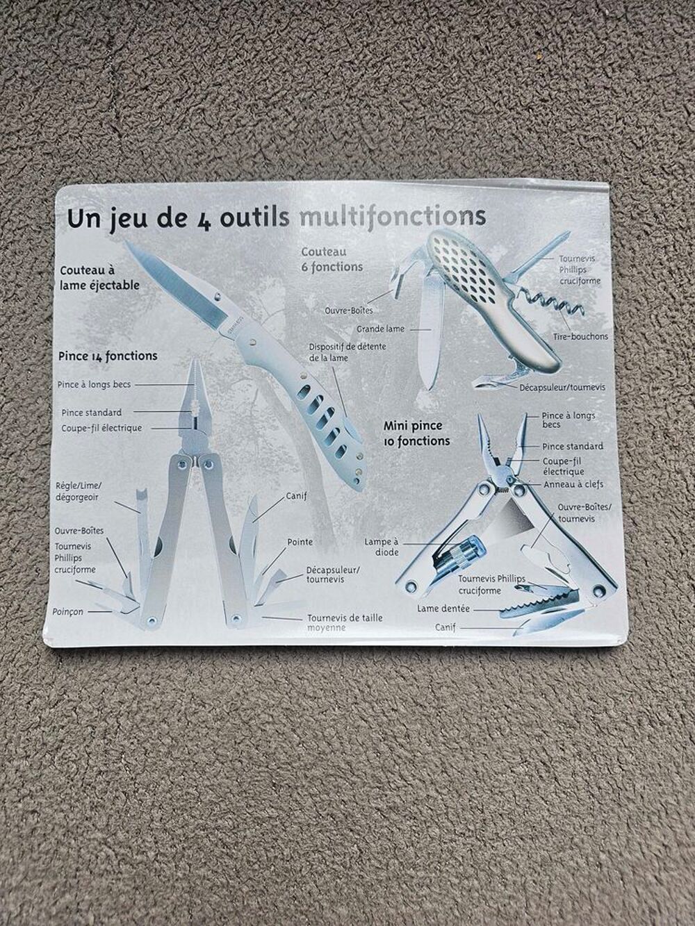 coffret couteaux multifonction. 