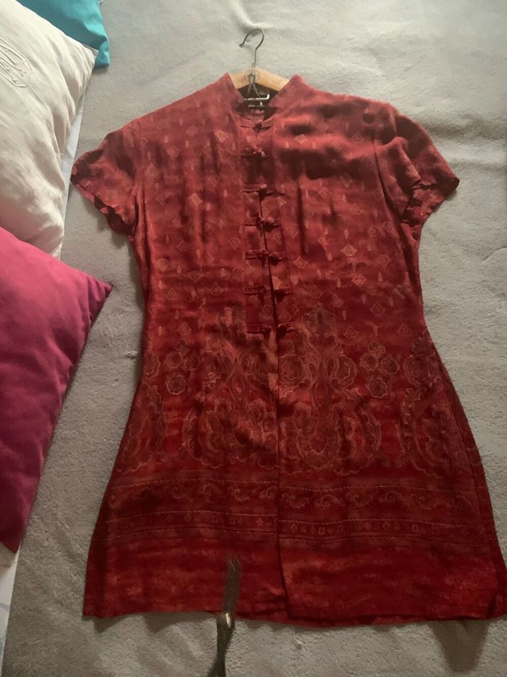 ensemble tunique col Mao jupe droite fendue derri&egrave;re marque Vêtements