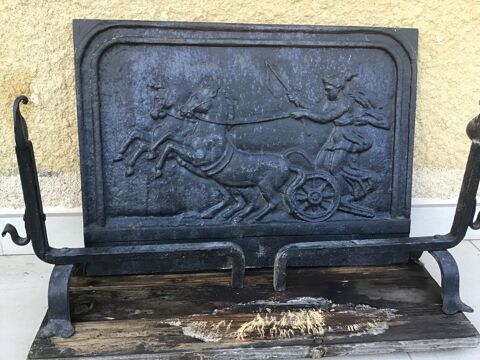 Plaque de cheminée + 2 chenets en fonte 100 Aix-en-Provence (13)