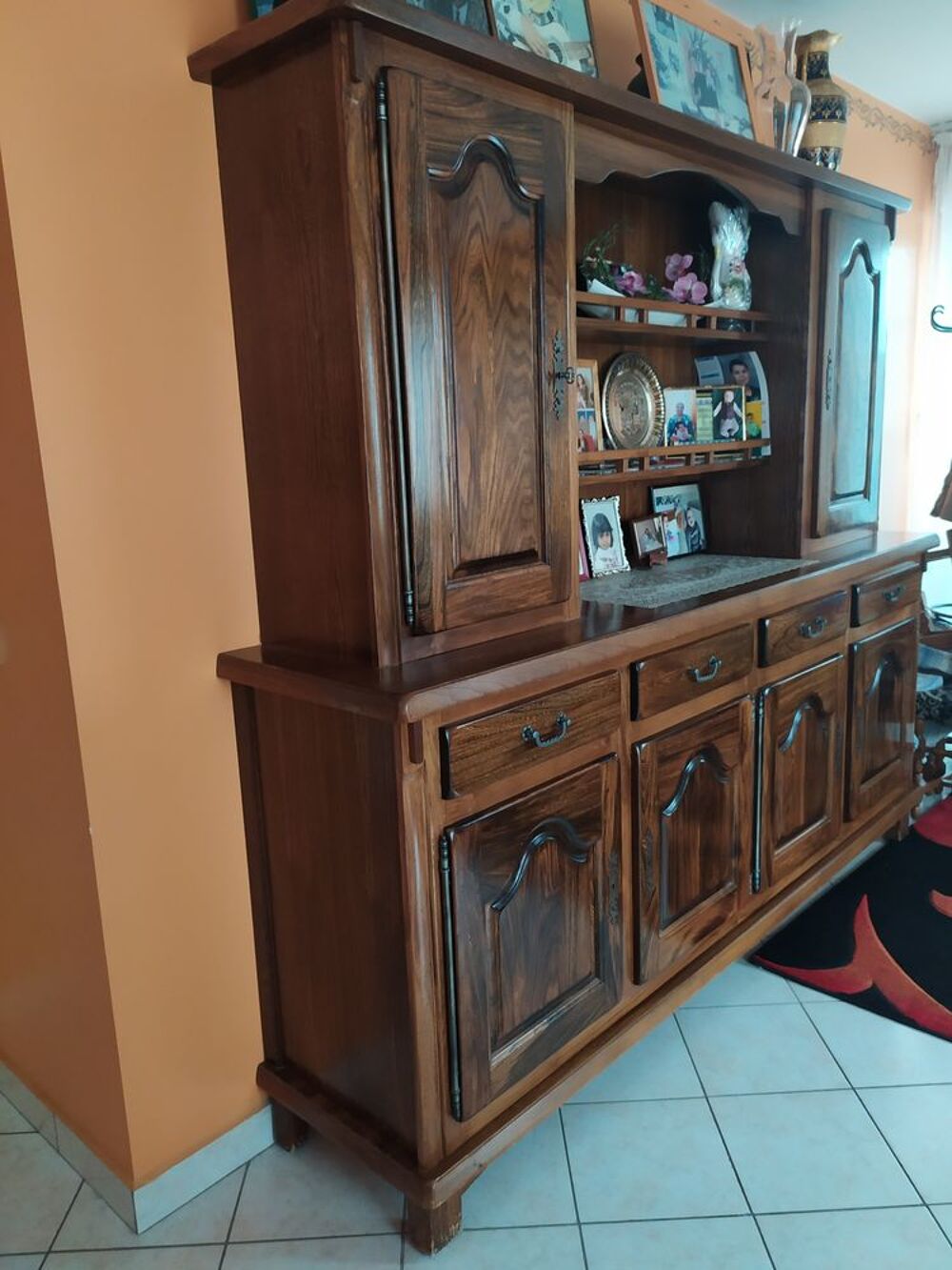 Buffet vaisselier ancien en ch&ecirc;ne Meubles