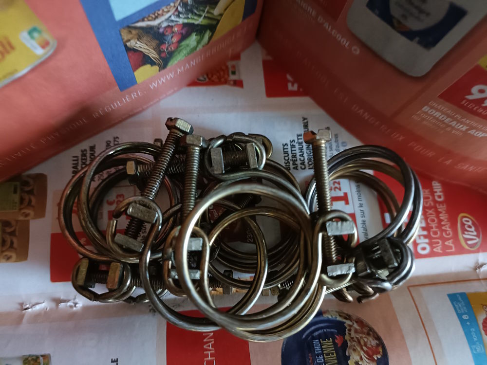 12 Colliers serrage &agrave; fils inox 24-28mm,collier de serrage t Bricolage