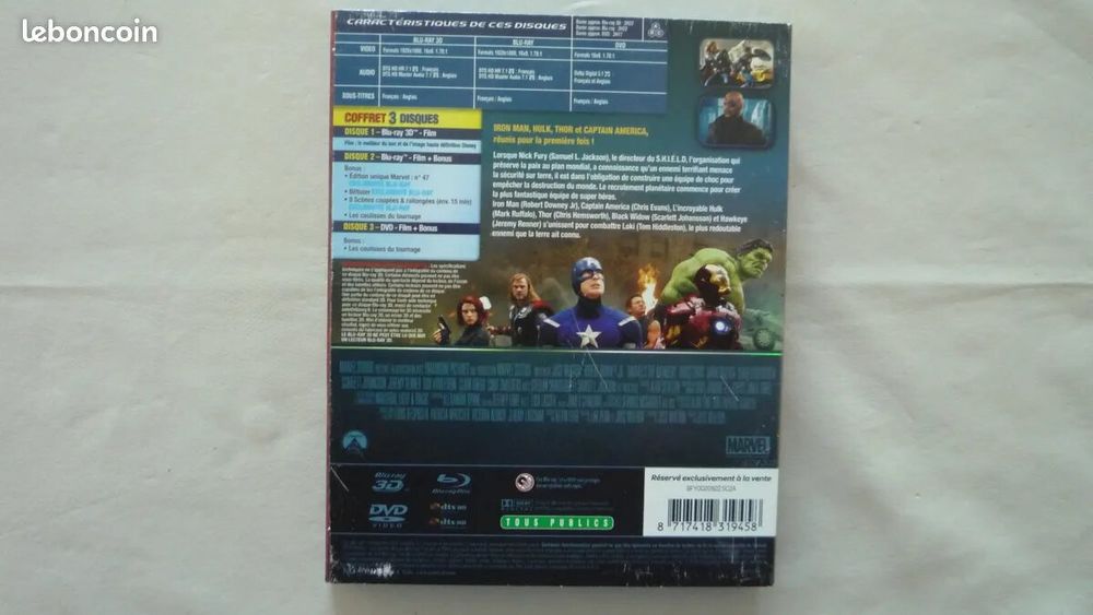 Marvels Avengers 3D DVD et blu-ray