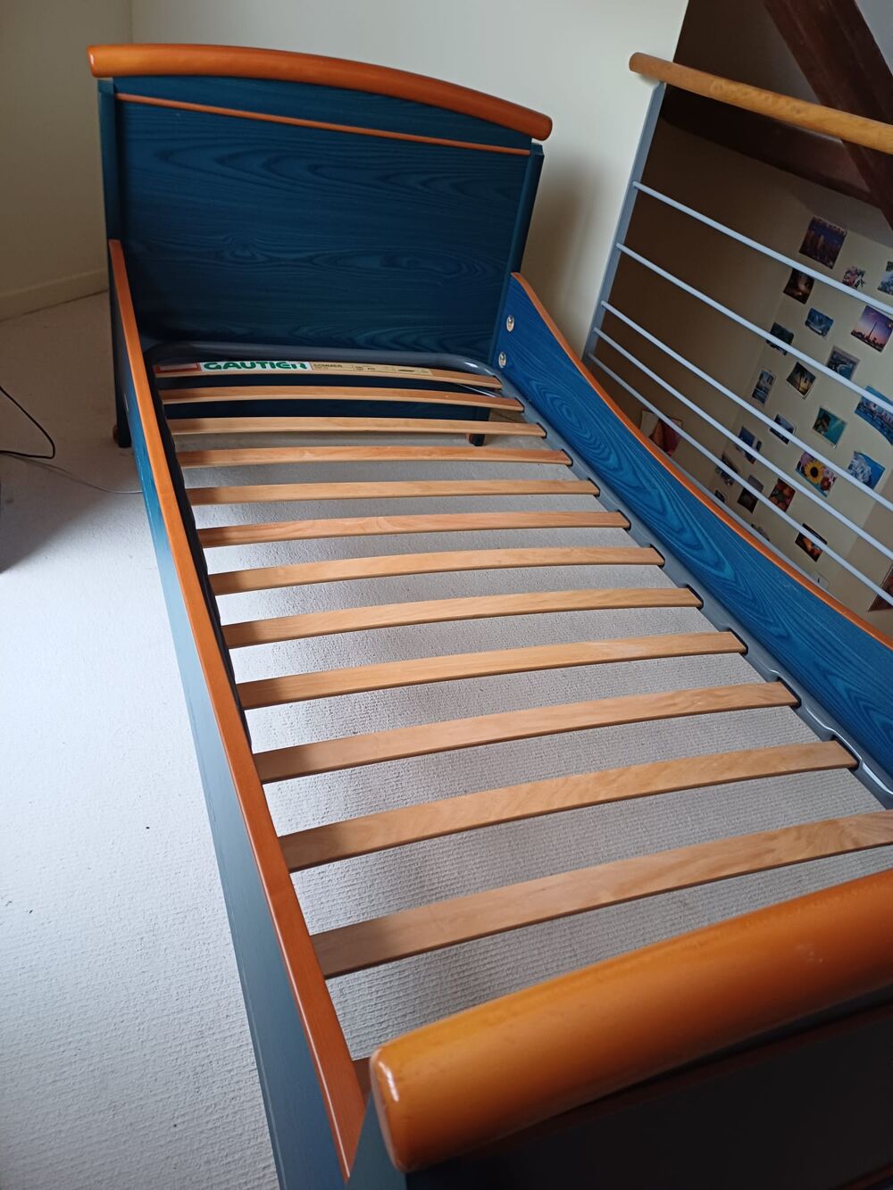 Lit enfant en bois bleu - Gautier 90x 200 cm Meubles