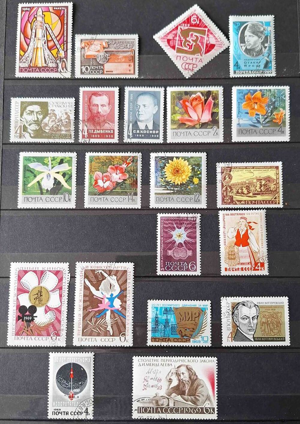 S&eacute;rie de timbres de collection d'URSS H 