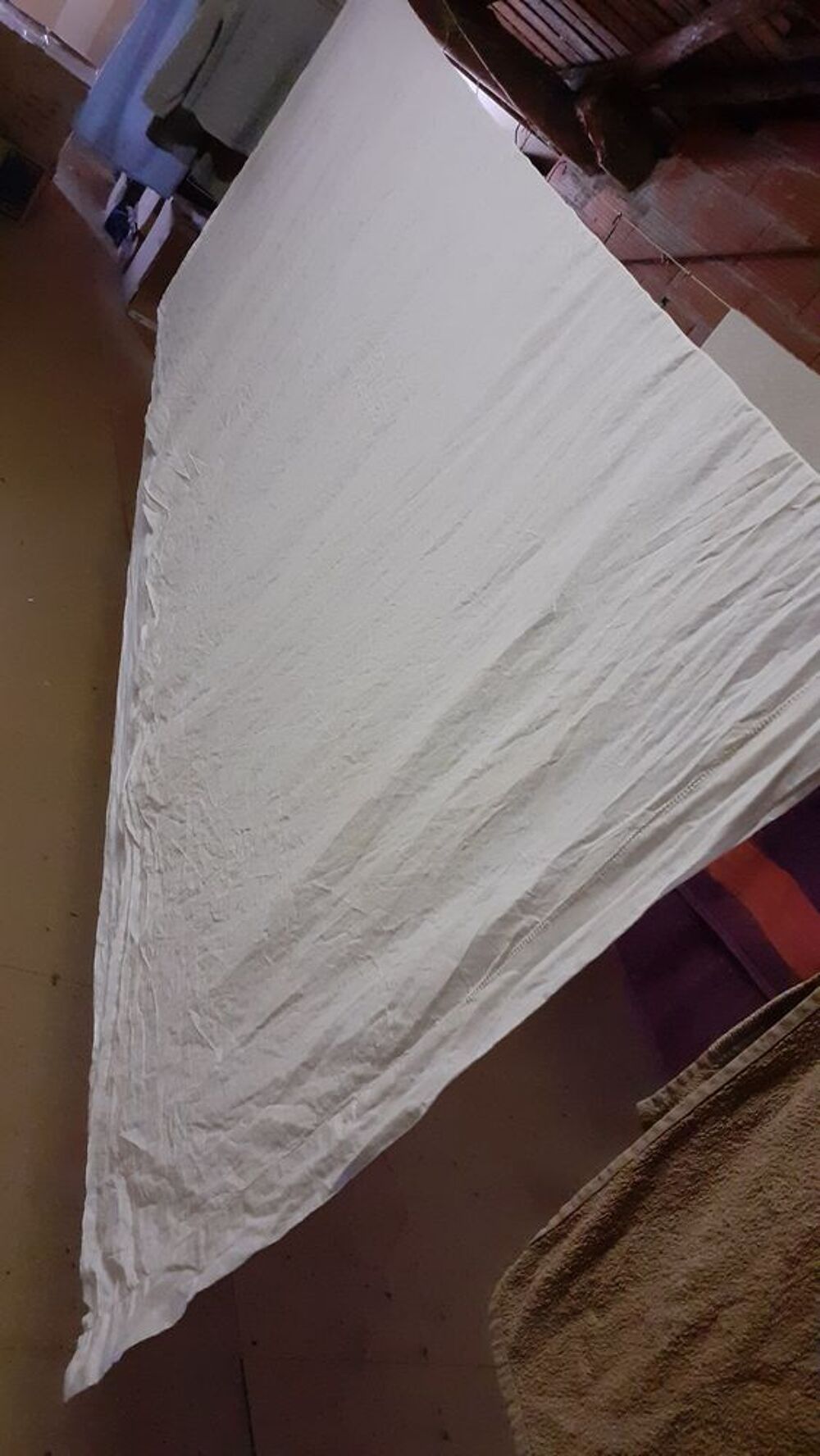 Drap blanc ancien lit 2 places Bricolage