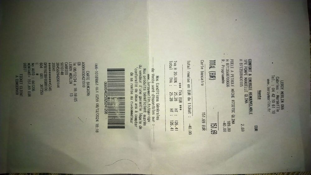 po&ecirc;le a p&eacute;trole tr&egrave;s peu servi comme neuf allumage facile
Electrom�nager