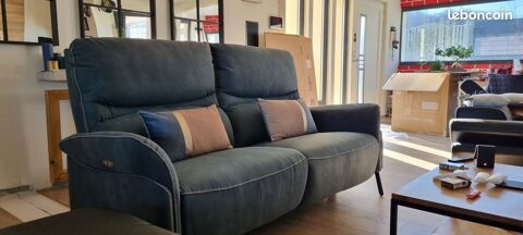 Canap relax elec. Gris bleu tissu 400 Sens (89)