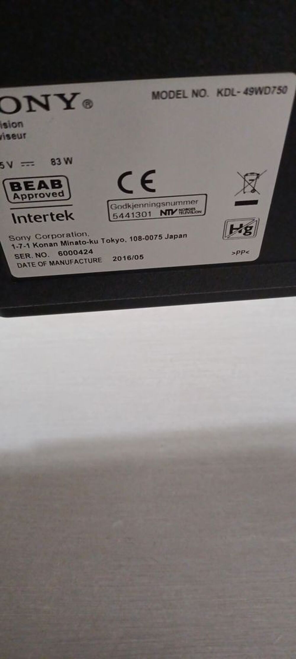 T&eacute;l&eacute;vision+SONY+BRAVIA Photos/Video/TV
