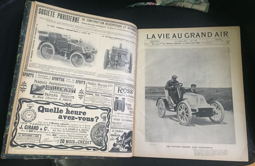 ALBUMS reli&eacute;s "La Vie en Plein Air" 1903 Tour de France 