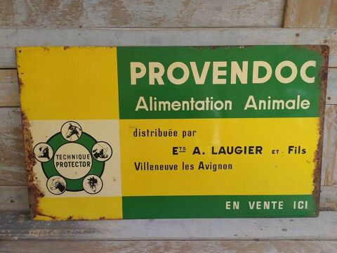 Plaque Tôle Publicitaire Agricole Provendoc Aliment Animal 75 Loches (37)