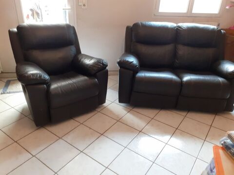 Canap, Fauteuil  Relax  en cuir marron. Parfait tat. 0 Cagnes-sur-Mer (06)