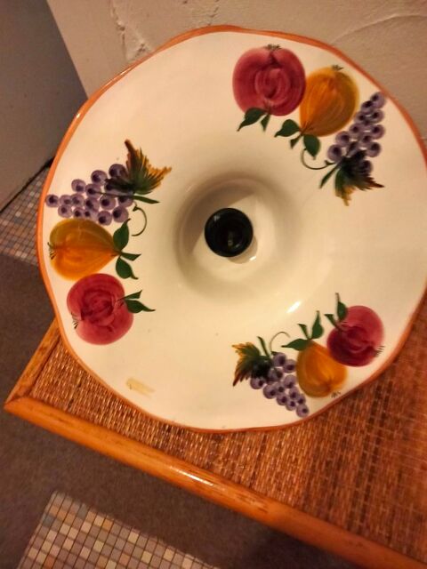 Abat-jour campagnard en c�ramique peinte 20 Bourges (18)