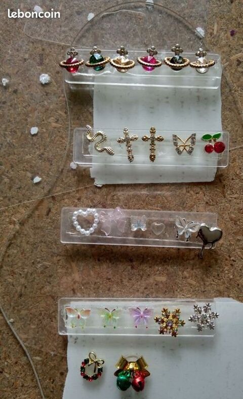 Lot décoration pour ongles strass, paillettes, formes, bijou 25 Beauchamp (95)