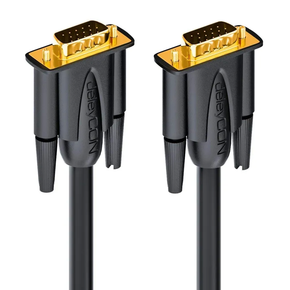 DeleyCON 10m C&acirc;ble VGA 15pol - C&acirc;ble de Moniteur S-VGA Conne Matériel informatique