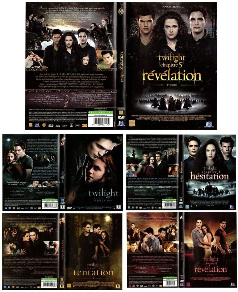Twilight: Chapitres 1 &agrave; 5 - Coffret 5 DVD DVD et blu-ray