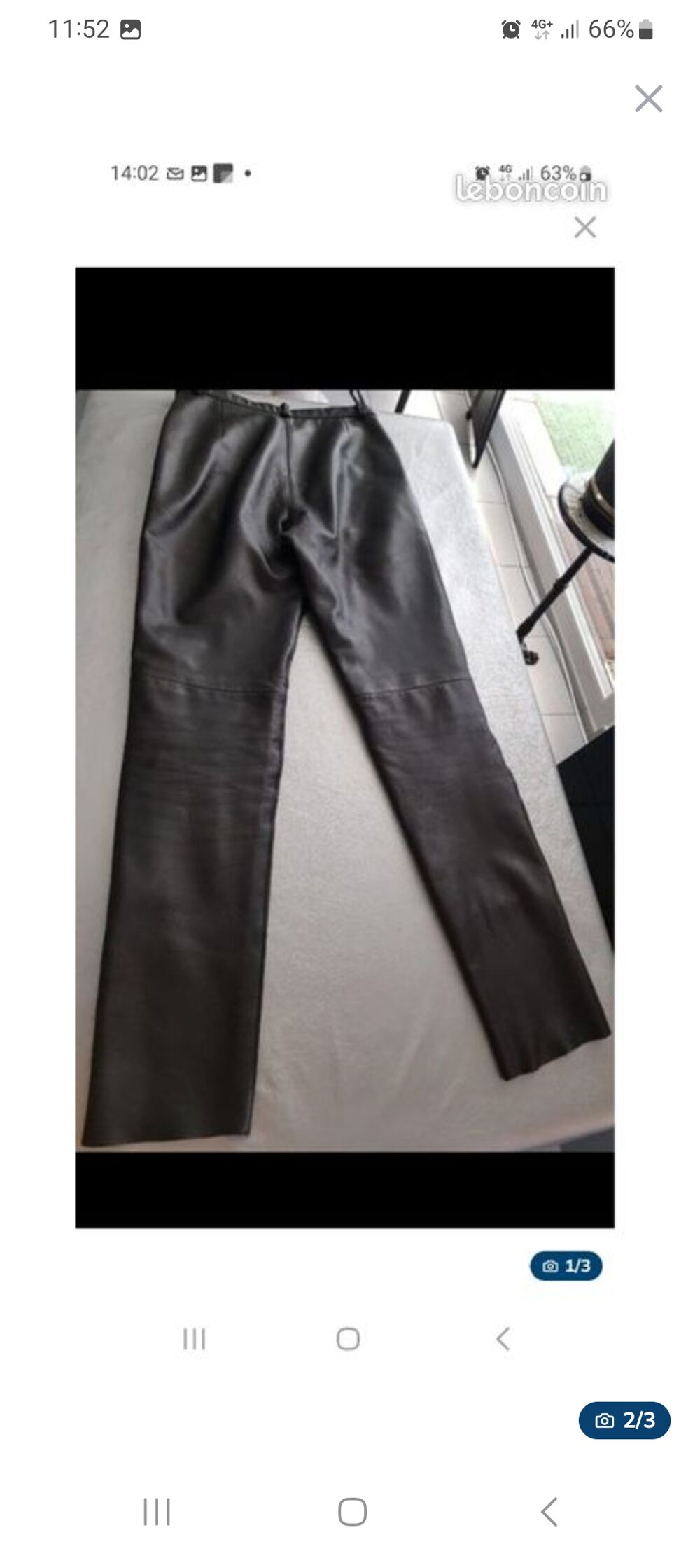 pantalon femme noir cuir agneau taille 40 Vêtements
