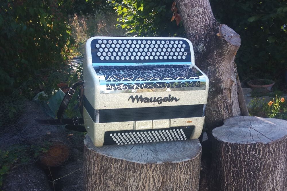 Accord&eacute;on Maugein Sonora basson en boite de r&eacute;sonance Instruments de musique