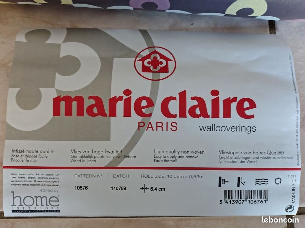 Lot de 10 rouleaux de papier peint Intiss&eacute; sans raccord Bricolage