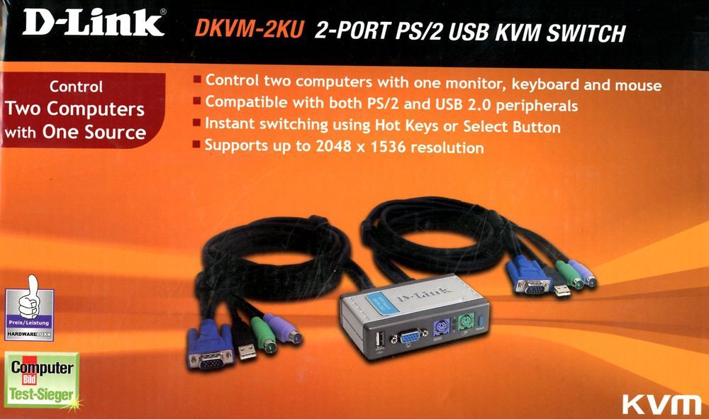D-Link DKVM-2KU - Boitier pour contr&ocirc;ler 2 ordinateurs Matriel informatique
