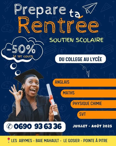 Cours Particuliers d'Anglais, Maths, Physique & SVT - Été 0 97139 Guadeloupe
