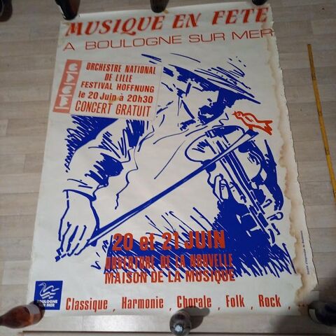 Affiche fte de la musique  Boulogne sur mer, 20-21 juin 198 40 Saumur (49)