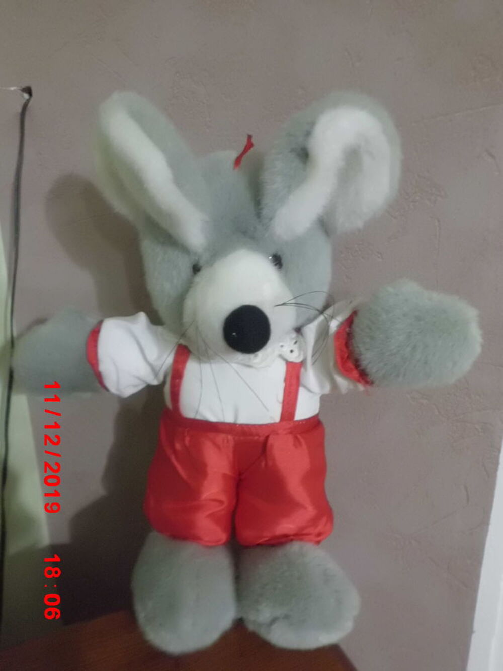 PELUCHE SOURIS GRISE ELUZ Jeux / jouets