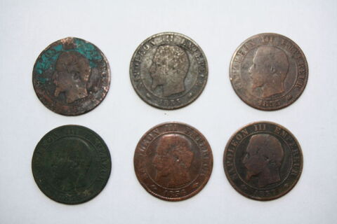 6 pi�ces de monnaies Napol�on lll 0 Saran (45)