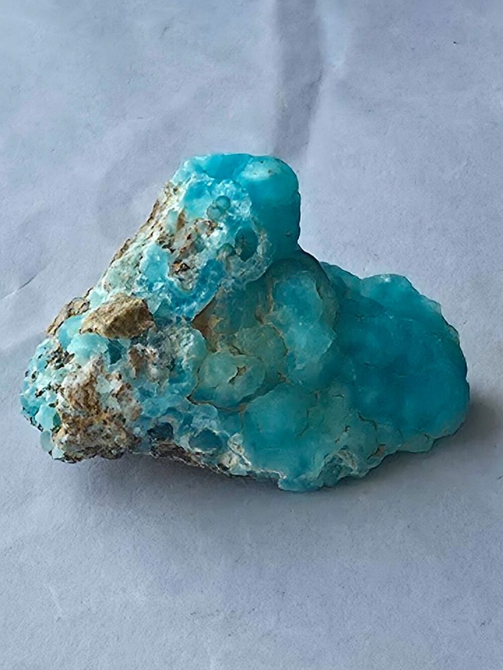 Magnifique H&eacute;mimorphite Bleue Mamelonn&eacute;e sur Matrice-RDC 18g 