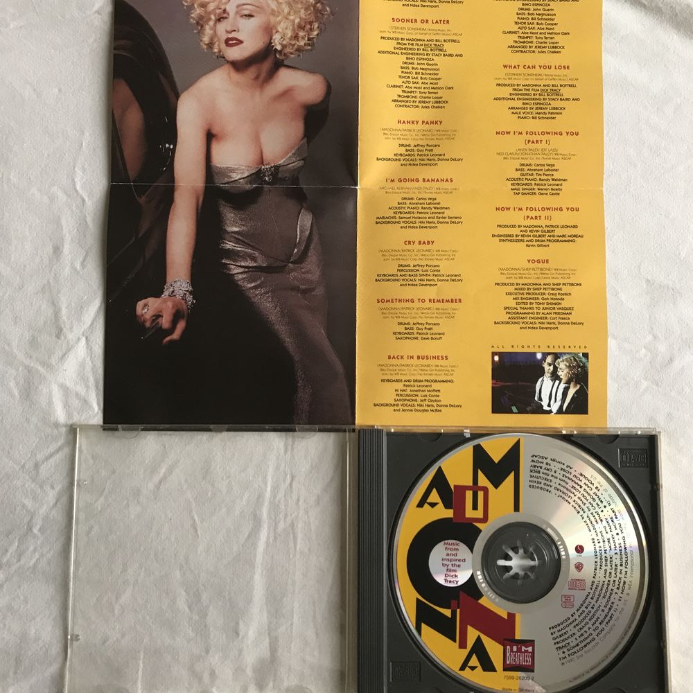 CD Madonna I'm Breathless Music From Dick Tracy CD et vinyles