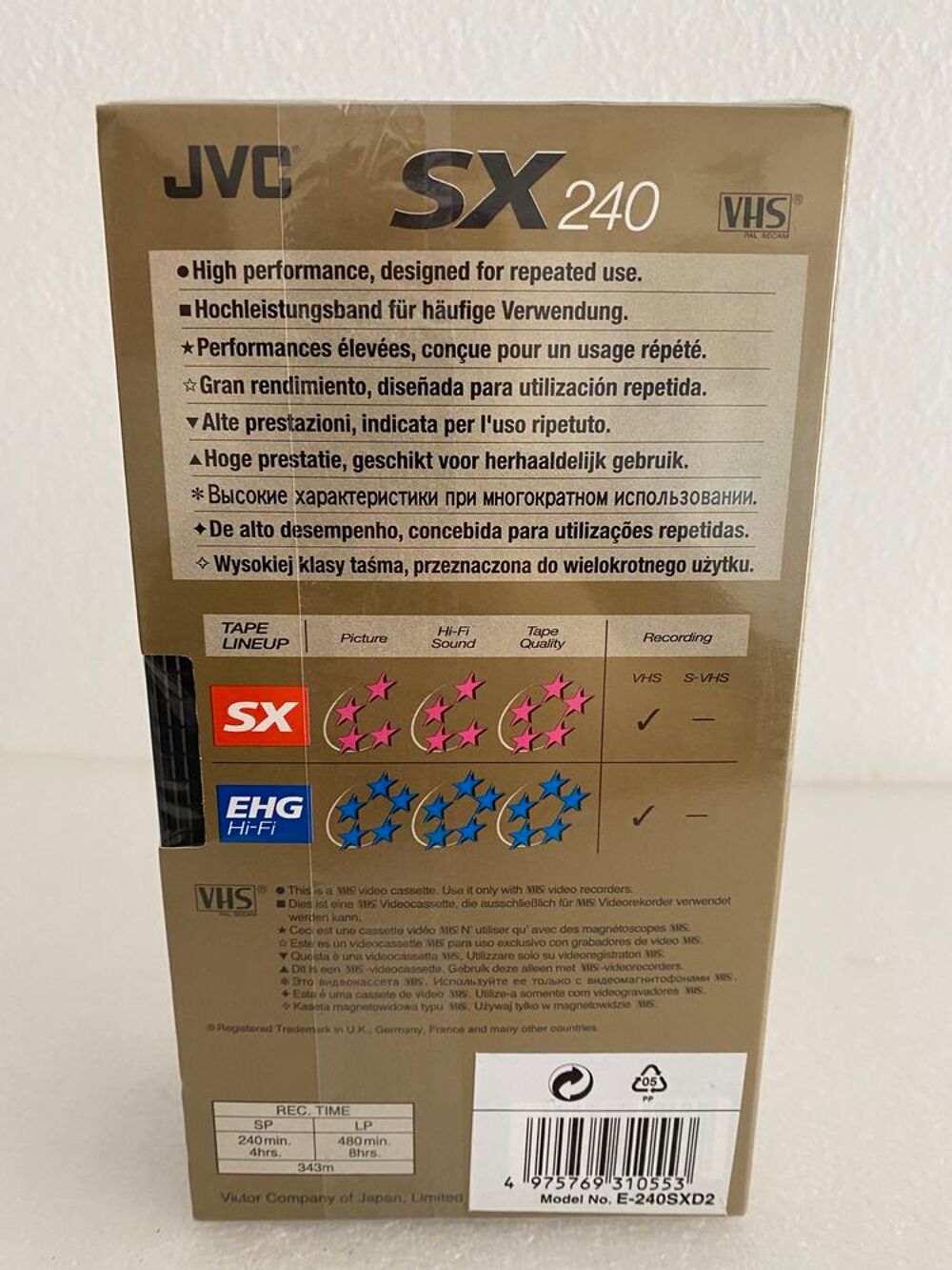 Lot de 02 cassettes JVC SX Haute Performance E-240 Neuf Photos/Video/TV