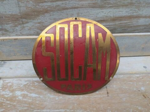 Ancienne Plaque Publicitaire Laiton Construction Socam Paris 50 Loches (37)