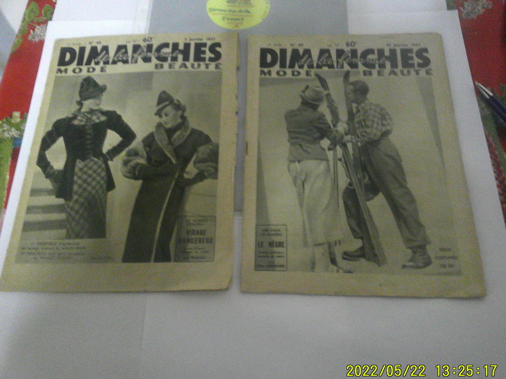 lot de ( 35 ) Revues : Dimanche de la Femme .. 1937 /1938 Livres et BD