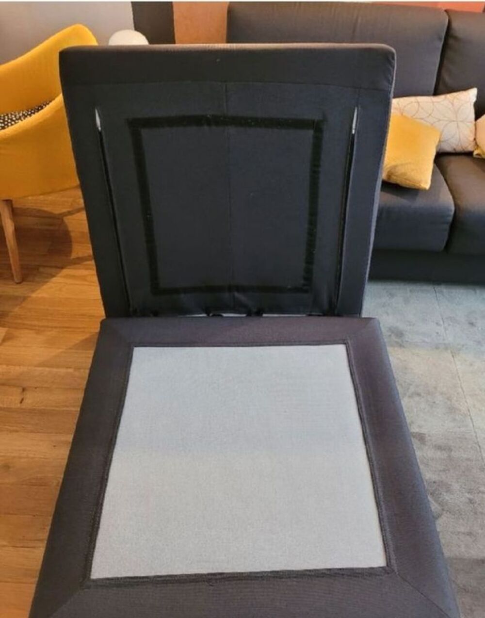 Pouf de canap&eacute; Bedeve, tissu gris anthracite Meubles