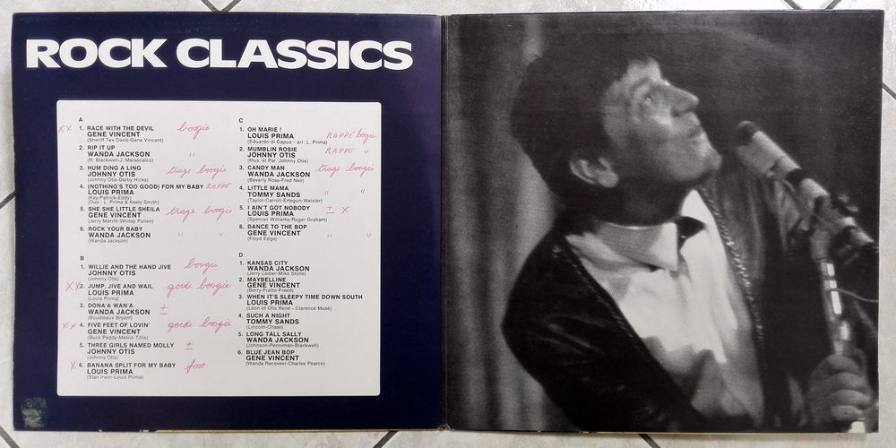 ROCK CLASSICS -2x33t- GENE VINCENT-LOUIS PRIMA-WANDA JACKSON CD et vinyles