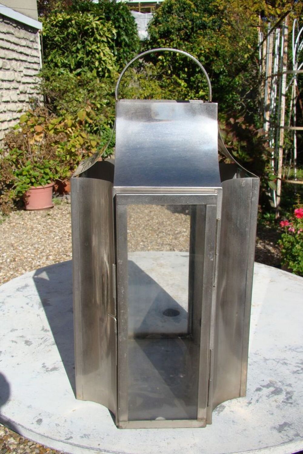 Grande Lanterne / photophore en acier Hauteur 60 cm Décoration