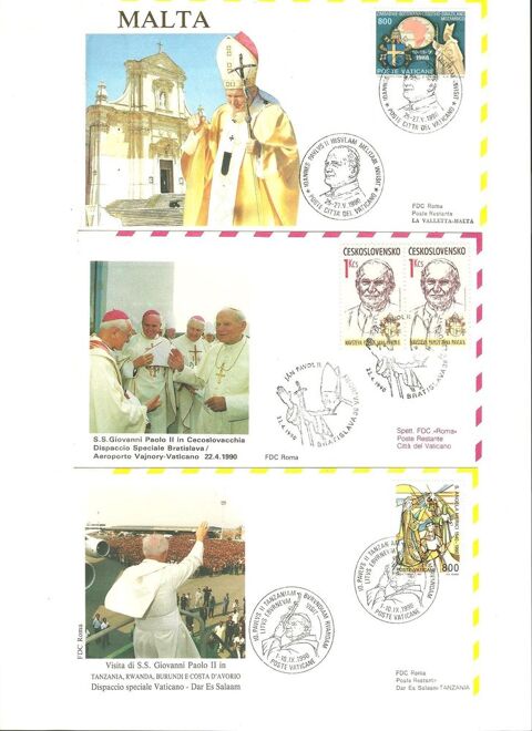 Enveloppes St Jean-Paul II  Voyages 8100 Saint-Laurent-sur-Gorre (87)