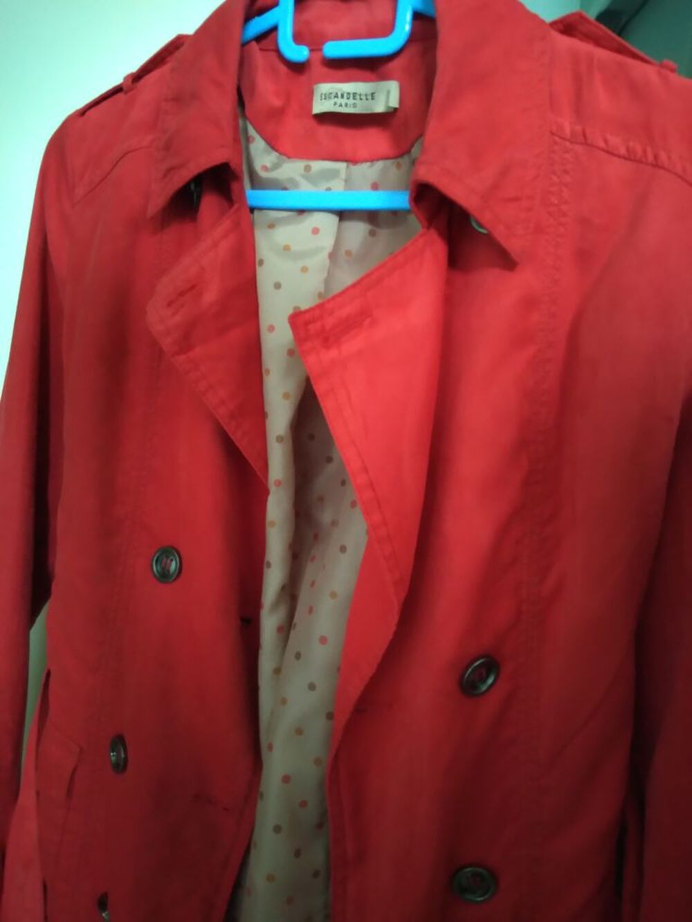 TRENCH ROUGE &eacute;tat neuf de marque ESCANDELLE PARIS Vêtements