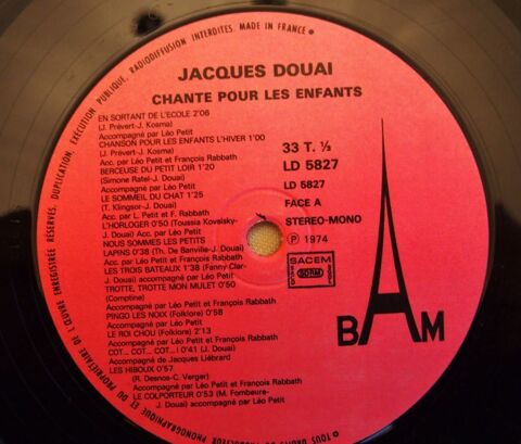Vinyl Jacques DOUAI  chante pour les enfants  5 Lille (59)