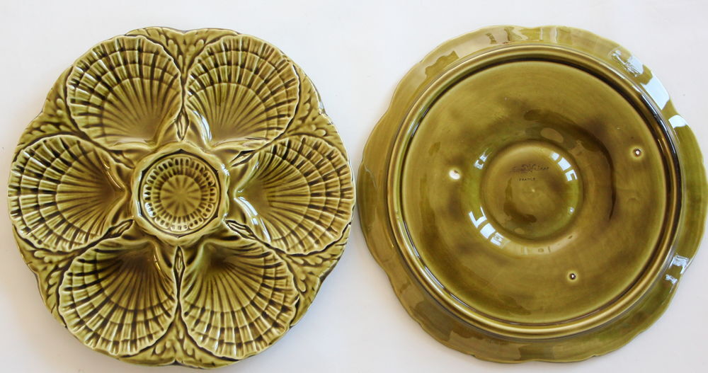 Assiettes coquillages c&eacute;ramique Sarreguemines Cuisine