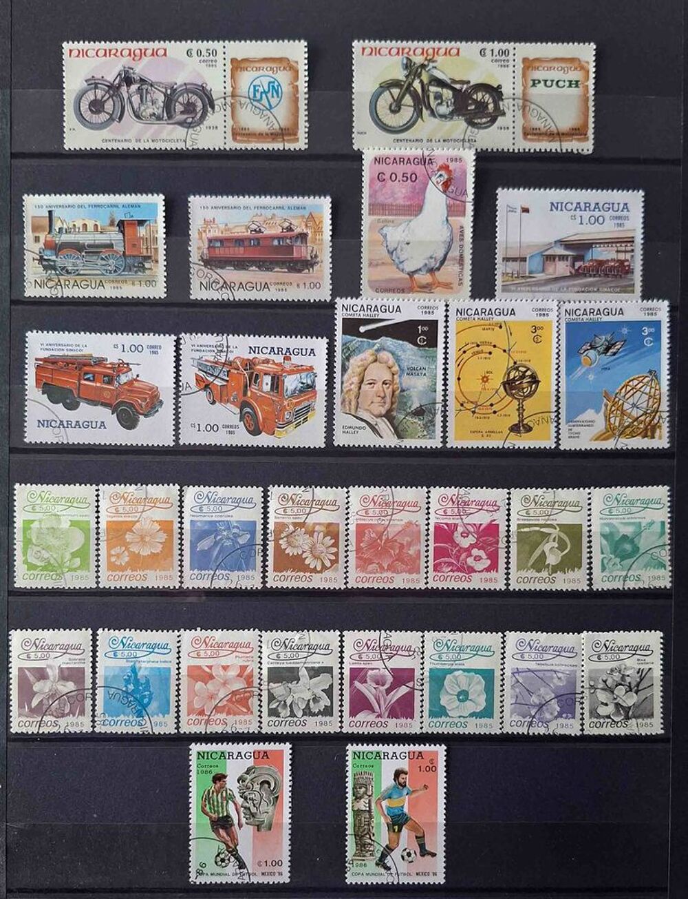 S&eacute;rie de timbres de collection du Nicaraga (bis) 