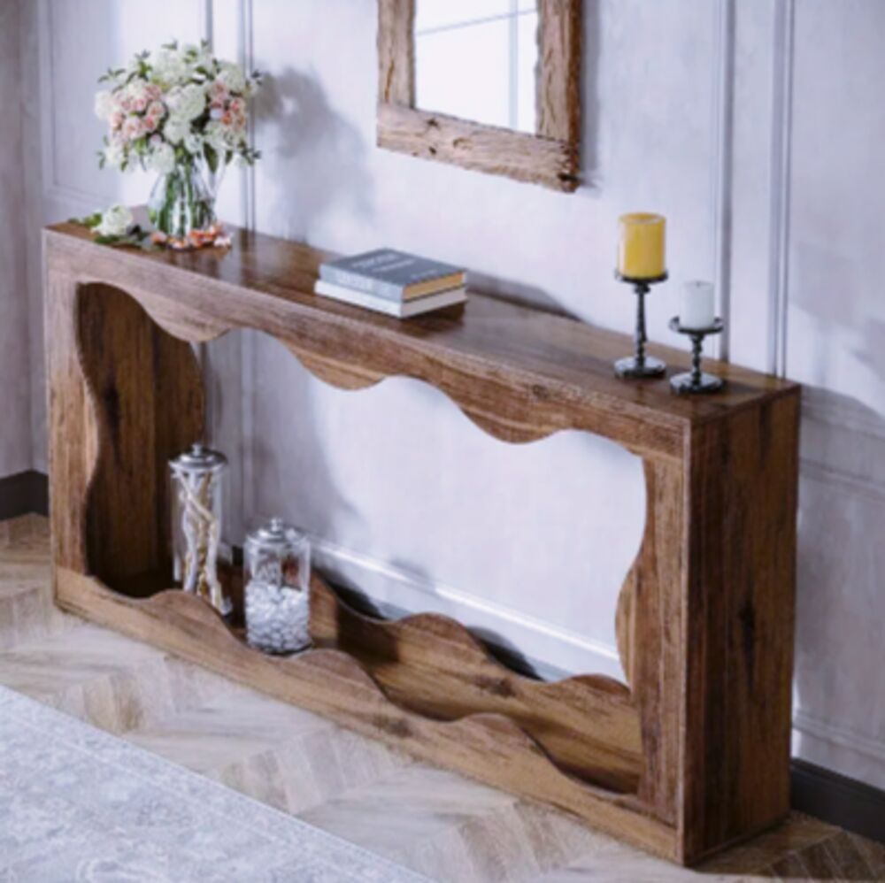 Console bois sculpt&eacute; ? Style naturel et courbes ondul&eacute;es Meubles