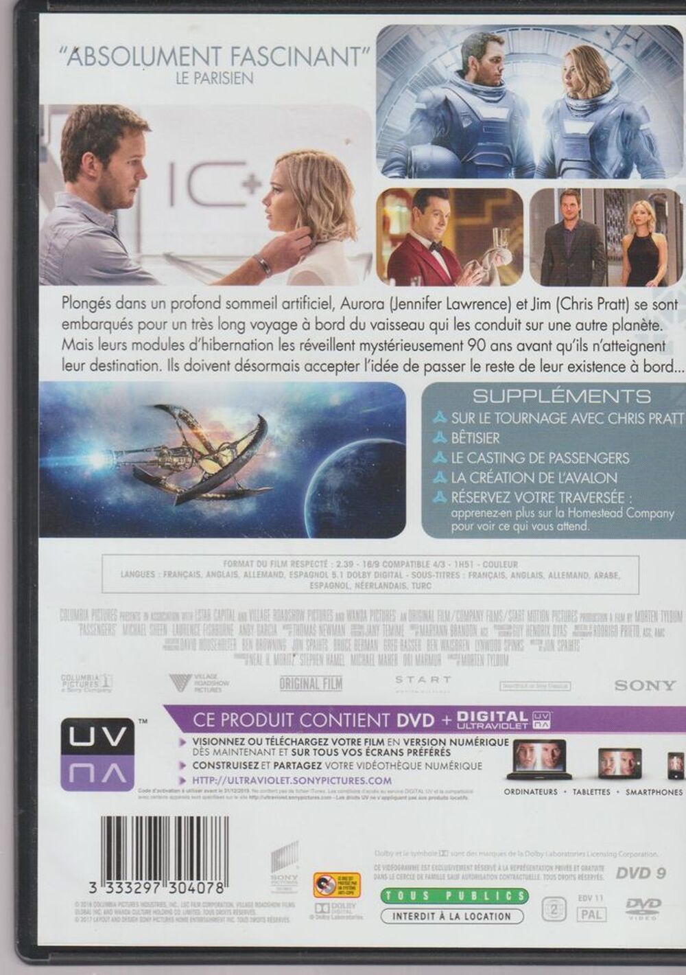 DVD PASSENGERS QUE J'AI AUSSI EN BLU-RAY DVD et blu-ray