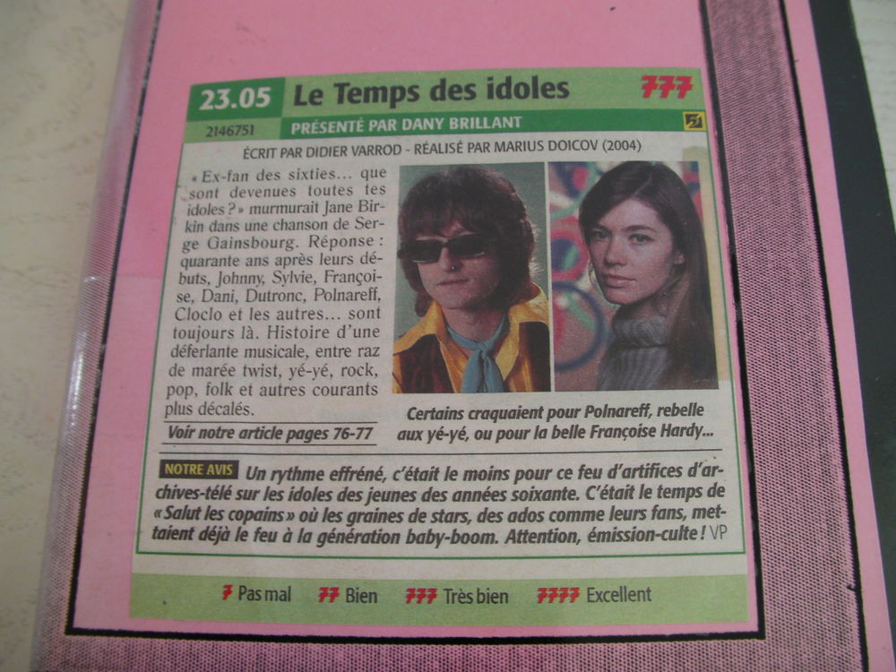 K7VHS ou DVD LE TEMPS DES IDOLES, JOHNNY-SHEILA-SYLVIE... DVD et blu-ray