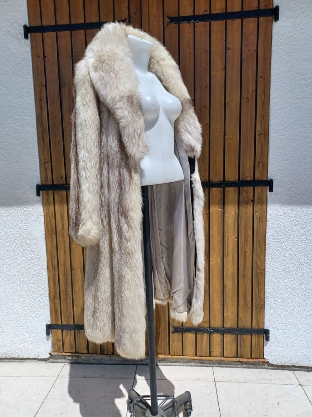 Superbe Manteau De Fourrure Renard Bleu Long Ancien Vêtements